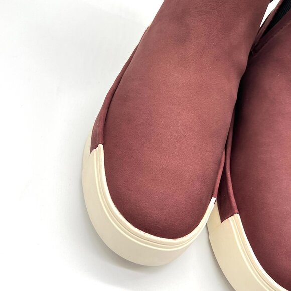 Jslides Womens Size 6 Val Burgundy‎ Red Nubuck Leather Ankle Boots Booties Shoes - Picture 4 of 15